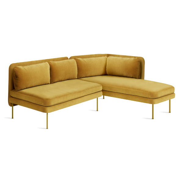 Bloke Armless Velvet Sofa with Right Arm Chaise Urban Mode