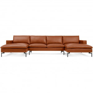 New Standard U Shaped Leather Sectional Sofa